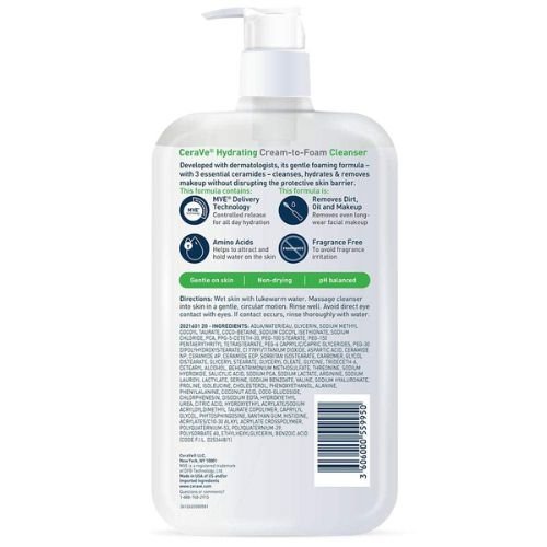 CeraVe Hydrating Cream-To-Foam Cleanser 237ml