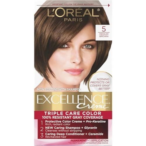 LOreal Paris Excellence Creme Permanent Triple Care 5 Medium Brown Hair Color