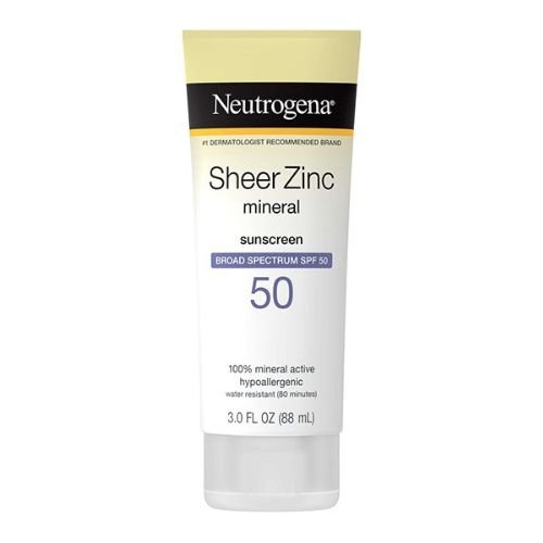 Neutrogena Sheer Zinc Mineral Face Sunscreen Lotion with Broad Spectrum SPF 50 – 88ml