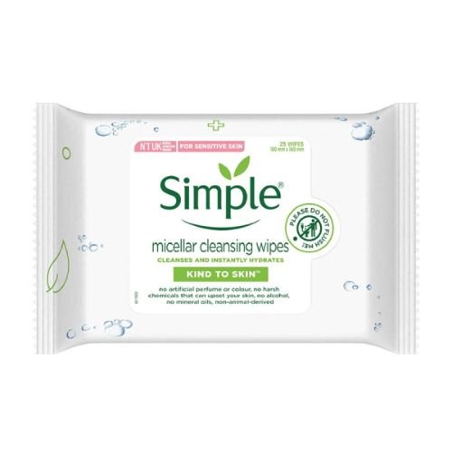 Simple Kind To Skin Micellar Cleansing Facial Wipes 25pcs