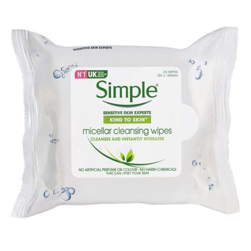 Simple Kind To Skin Micellar Cleansing Facial Wipes 25pcs
